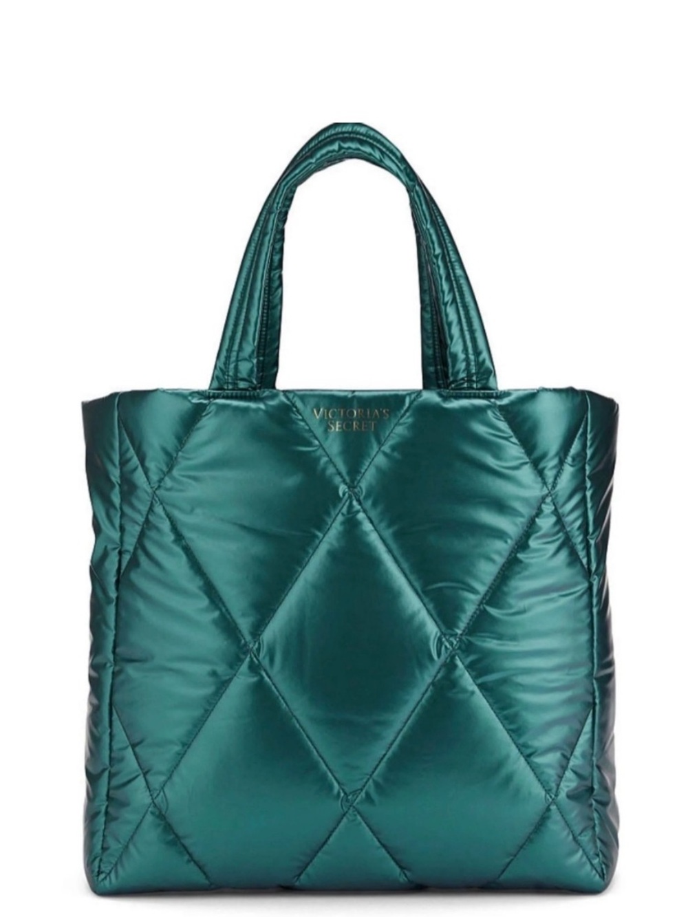 Victoria Secret Quilted Puffer
Tote in Metallic Green - Picture 5 of 6